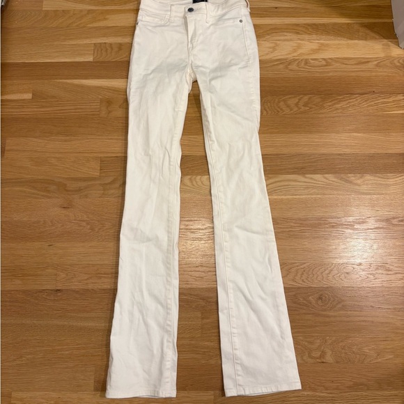 Abercrombie & Fitch Mid Rise Boot Jeans White Size 24 LONG NWT - Picture 2 of 5